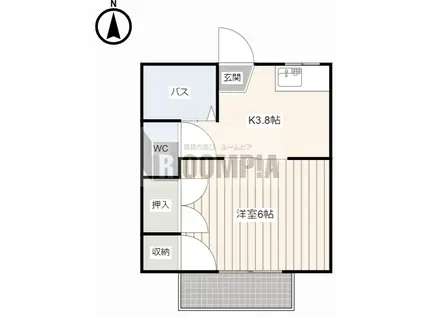 メゾン・ド・ミヨシ(1K/2階)の間取り写真