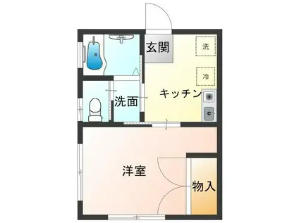 モンプチウエダ(1K/1階)の間取り写真