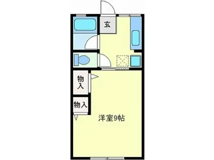 シティハイムセルティアC棟(1K/2階)の間取り写真