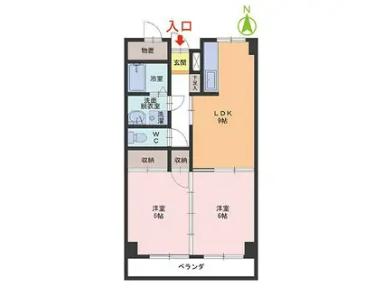 プラザ二の宮(2LDK/1階)の間取り写真