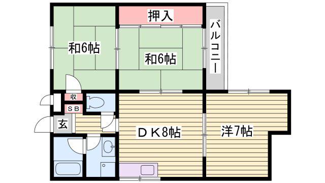 秋定マンション(3DK/2階)の間取り写真