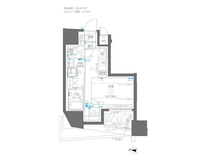ZOOM大島(ワンルーム/12階)の間取り写真