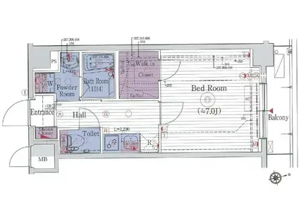 エステムプラザ蒲田TAKARABUNE(1K/2階)の間取り写真