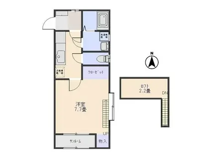 ルシエールA(1K/2階)の間取り写真
