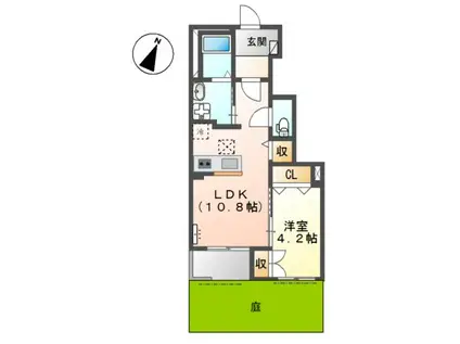 ベスウェル.K(1LDK/1階)の間取り写真