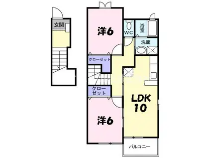 エスポワールシャトー06(2LDK/2階)の間取り写真