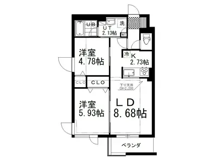 SHALOM(2LDK/4階)の間取り写真