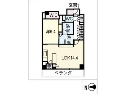 パークアクシス名駅南グランデ(1LDK/11階)の間取り写真