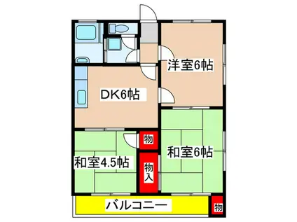 SKハイツ(3DK/2階)の間取り写真