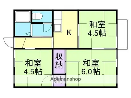 ハイツ松本(3K/2階)の間取り写真