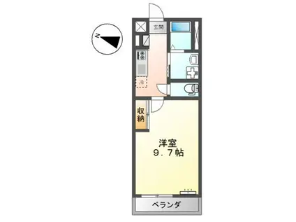 コンフォート(1K/2階)の間取り写真