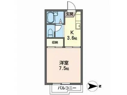 ラベンダーハウス(1K/2階)の間取り写真