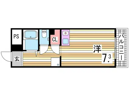 モンテメール垂水(ワンルーム/2階)の間取り写真