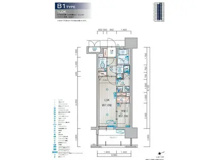 アクタス箱崎ステーションコート(1LDK/12階)の間取り写真