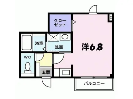 フィオーレ橘(ワンルーム/1階)の間取り写真