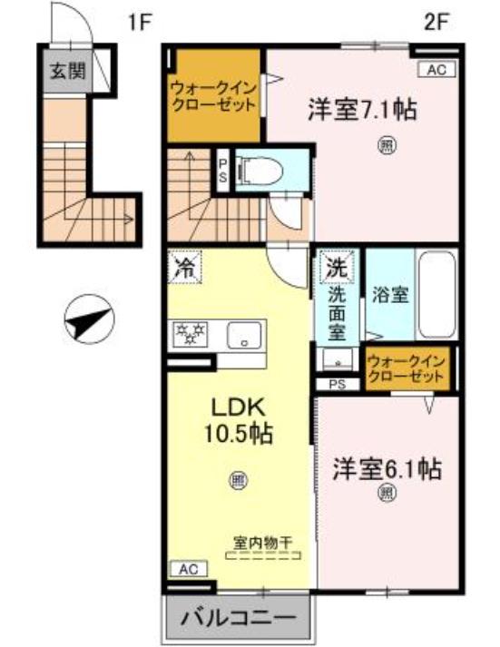 D-ROOMイグ(2LDK/2階)の間取り写真
