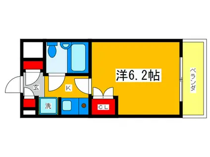 ウラヤスプラザ(1K/3階)の間取り写真