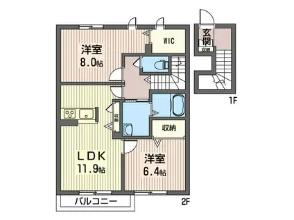 ブライトコート(2LDK/2階)の間取り写真