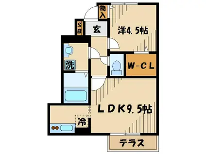リミエール(1LDK/1階)の間取り写真