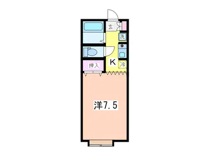 セジュール関屋田町(1K/2階)の間取り写真