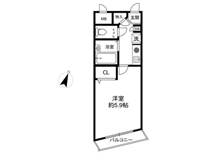 エンジェルハイツ(1K/5階)の間取り写真