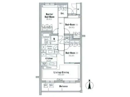 S-FORT横浜青葉台(3LDK/4階)の間取り写真