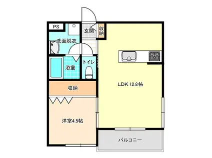 寿古町アパートA(1LDK/2階)の間取り写真