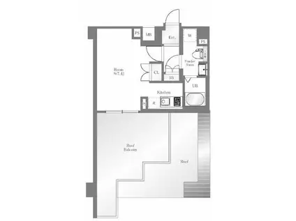 GENOVIA東陽町GREEN VEILジェノヴィア東陽町グリーンヴ(ワンルーム/6階)の間取り写真