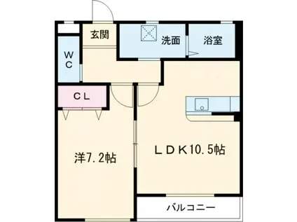 コンフォート三山(1LDK/2階)の間取り写真