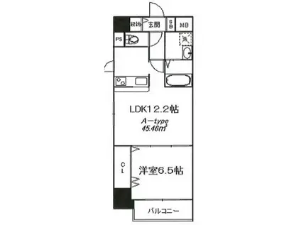 コルテ浅草寿(1LDK/12階)の間取り写真