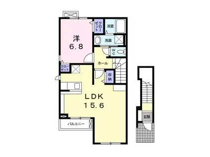 ヴィラ クリアネス(1LDK/2階)の間取り写真
