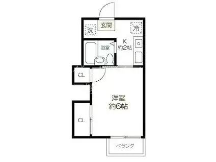 アナップソバ弘治1(1K/2階)の間取り写真