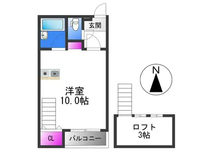 エクラ平野(ワンルーム/2階)の間取り写真