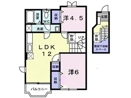 ラベンダーハイツ(2LDK/2階)の間取り写真