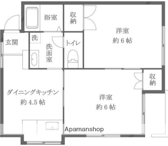 メゾン慶(2DK/1階)の間取り写真