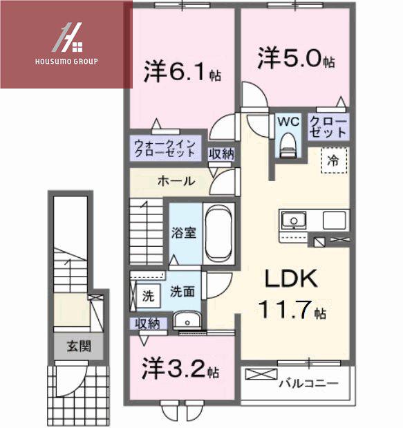 玉串町西二丁目(2SLDK/1階)の間取り写真