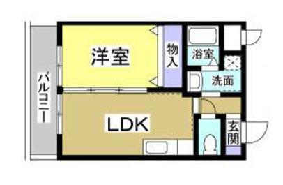 ソルトシティ浜松(1LDK/5階)の間取り写真