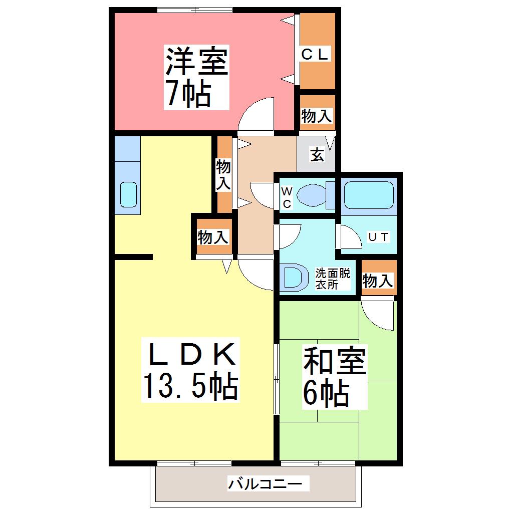 メゾン・フローラ(2LDK/1階)の間取り写真