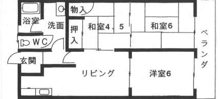ハウス七福館(3LDK/3階)の間取り写真