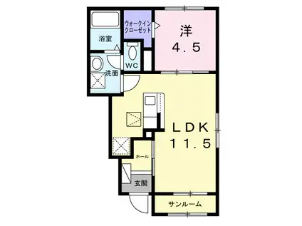 エレガンス メゾン I(1LDK/1階)の間取り写真