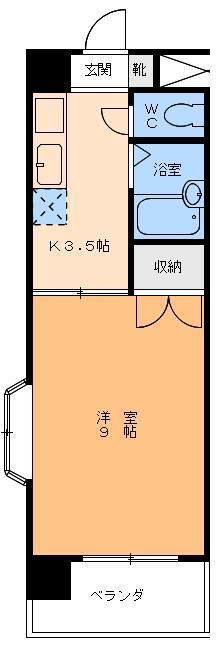 サニーハイツみゆき(1K/3階)の間取り写真