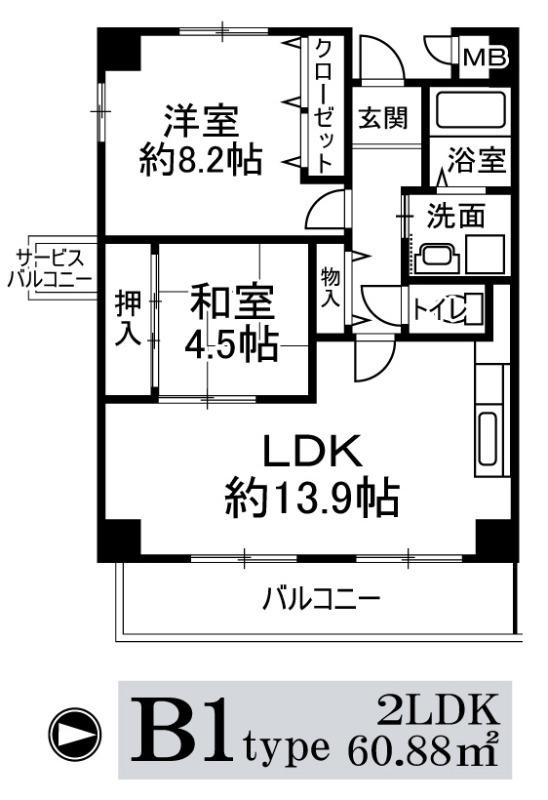ハイシュタイン堀江(2LDK/7階)の間取り写真