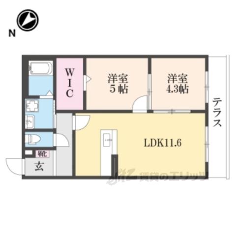 ハートフルマンション神出(2LDK/1階)の間取り写真