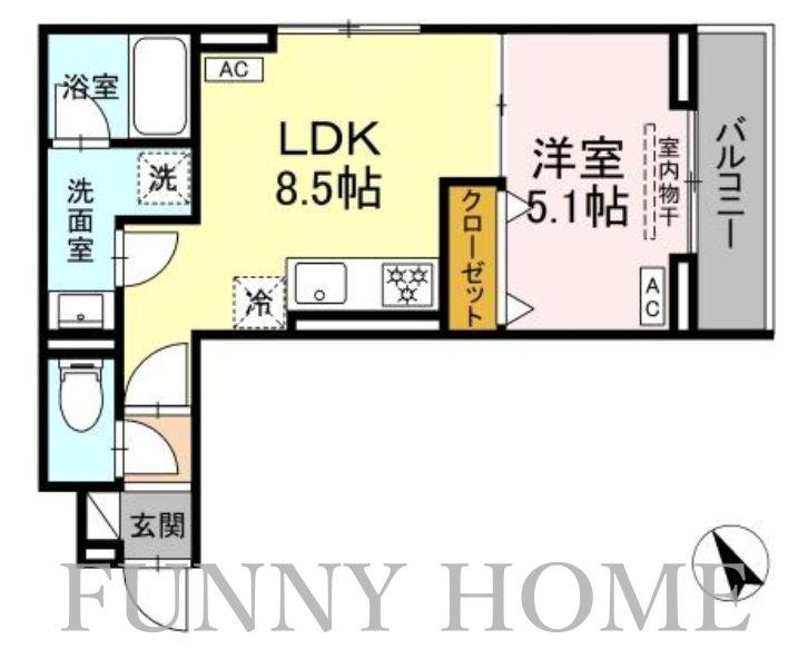 セレスティア桜上水(1LDK/2階)の間取り写真