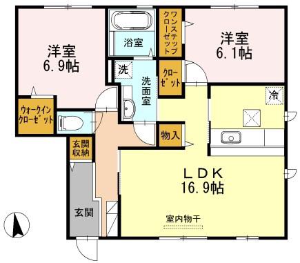 デルニエコート(2LDK/1階)の間取り写真