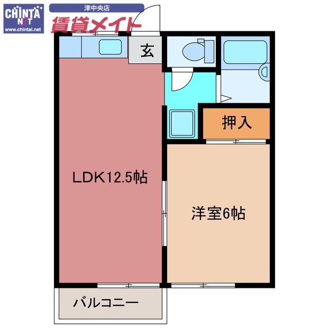 レピュート愛宕(1LDK/2階)の間取り写真