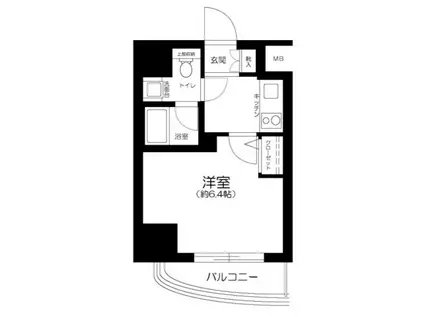 コンシェリア芝公園DS(1K/4階)の間取り写真