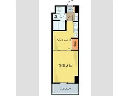 ベルシティ榴ヶ岡(1DK/8階)の間取り写真