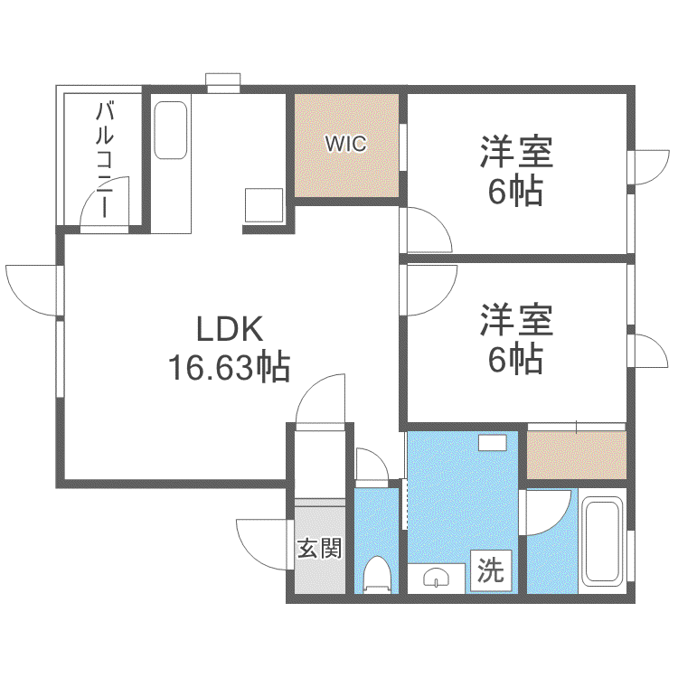 LA GLYCINEII(2LDK/1階)の間取り写真