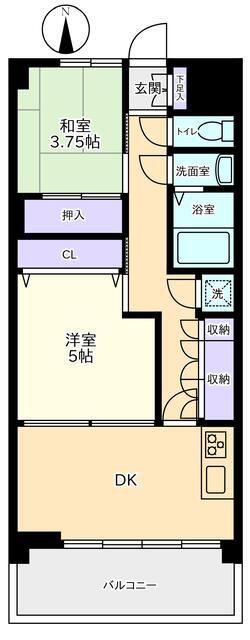 中野ハイネスコーポ(2LDK/5階)の間取り写真